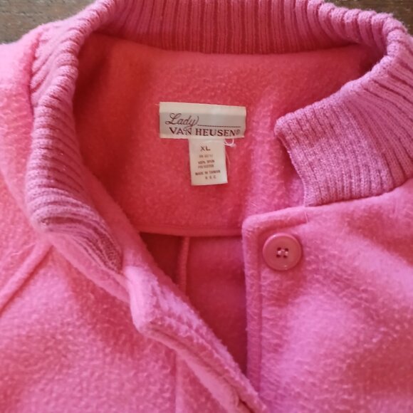 Lady Van  Heusen Pink Fleece Jacket - Size XL - Picture 3 of 5